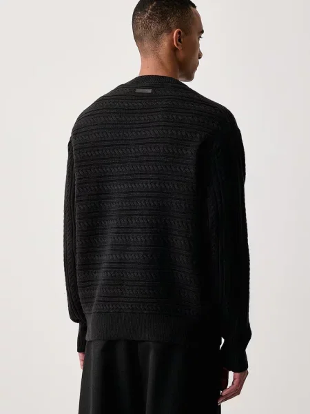 Calvin Klein sweter z dodatkiem wełny czarny