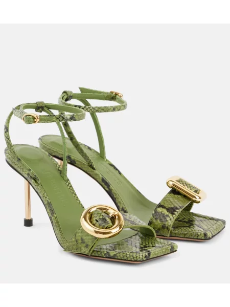 Sandale Jacquemus din piele verde