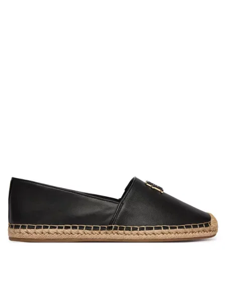 Tommy Hilfiger Espadryle Th Logo Leather Espadrille czarny