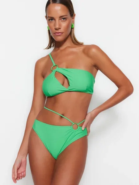 Bikini Trendyol cu talie înaltă verde