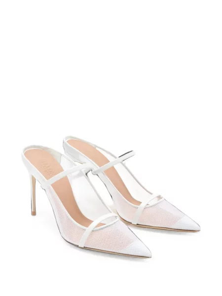 Papuci tip mules Malone Souliers plasă alb