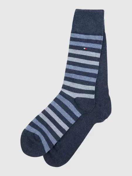 Skarpety z detalem z logo w zestawie 2 szt. model ‘DUO STRIPE SOCK’ Tommy Hilfiger niebieskie
