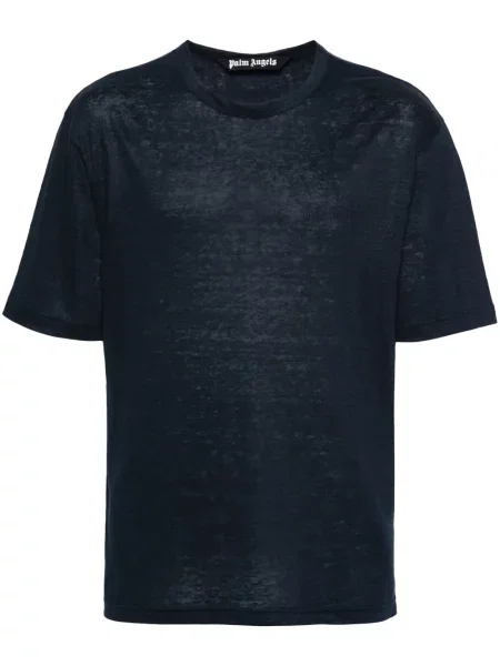Tricou Palm Angels cu broderie de in albastru