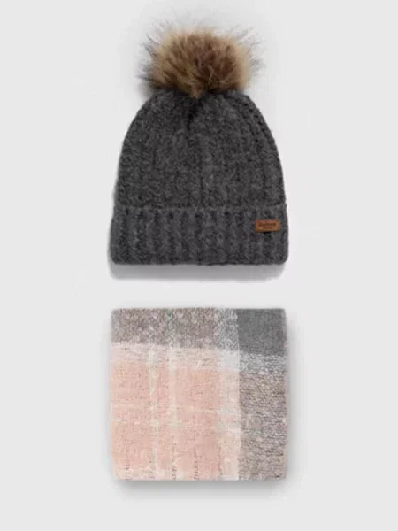 Kapa i šal Barbour siva