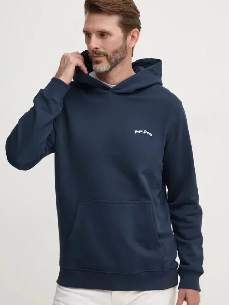 Geacă de blugi Pepe Jeans cu glugă albastru