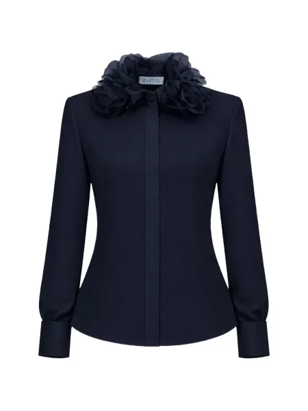 Bluză Gloria Coelho cu model floral albastru