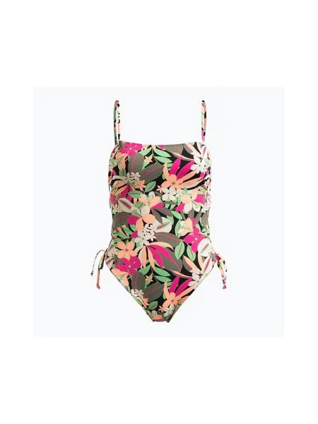 Суцільний купальник ROXY Printed Beach Classics Lace UP антрацитовий пальмова пісня с