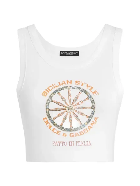 Top Dolce & Gabbana din jerseu alb