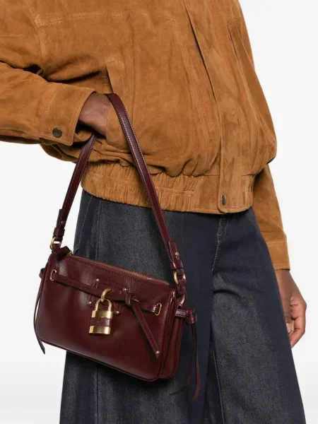 Geantă shopper Chloé din piele roșu