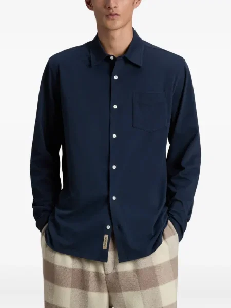 Cămașă Woolrich din jerseu albastru