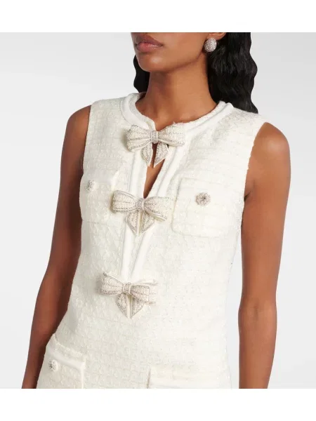Rochie Self-portrait cu funde alb