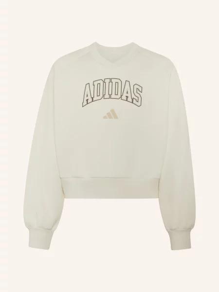 Adidas Mikiny Seasonals Collegiate Typography V-Neck režná / velbloudí černá