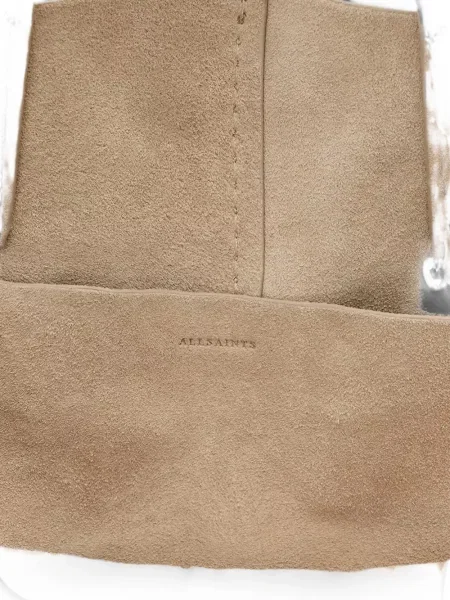 Geantă shopper Allsaints din piele de căprioară
