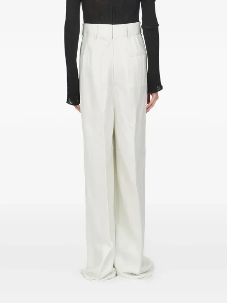 Pantaloni Ferragamo plisate alb
