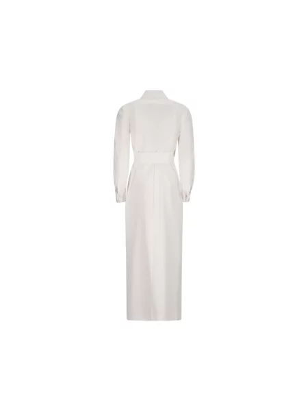 Lniana sukienka ołówkowa Max Mara elegancka biała