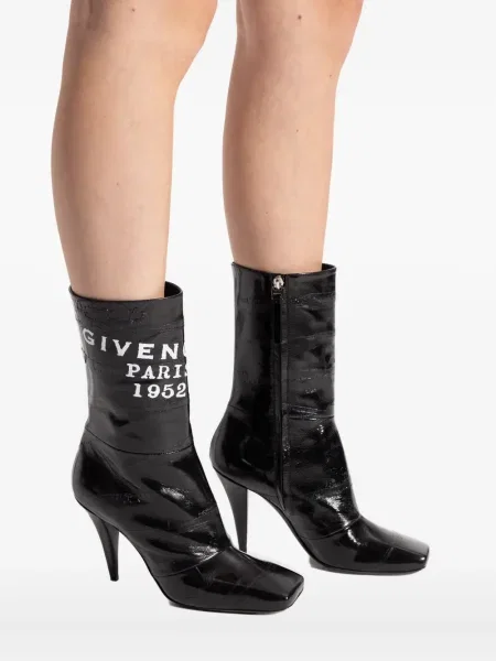 Botine Givenchy din piele cu imagine negru