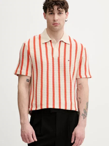 Polo majica Tommy Hilfiger narančasta