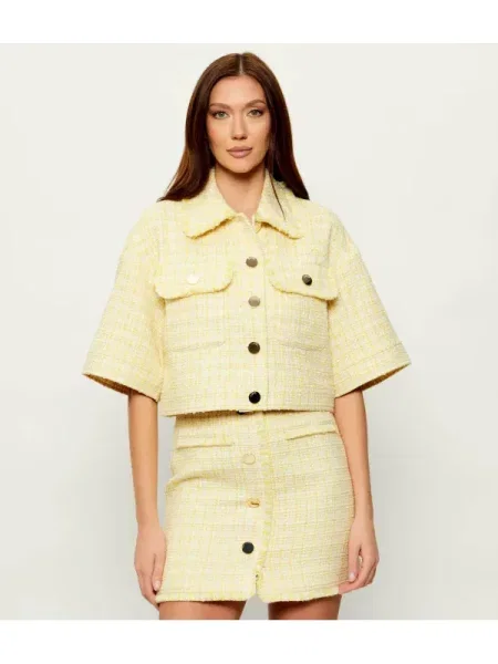 Liu Jo Jachetă | Cropped Fit cu adaos de lână galben