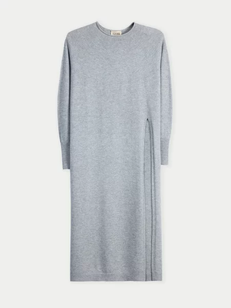 GOBI Cashmere Rochie tricotat Gobi Cashmere Side-Slit Maxi Dress' gri