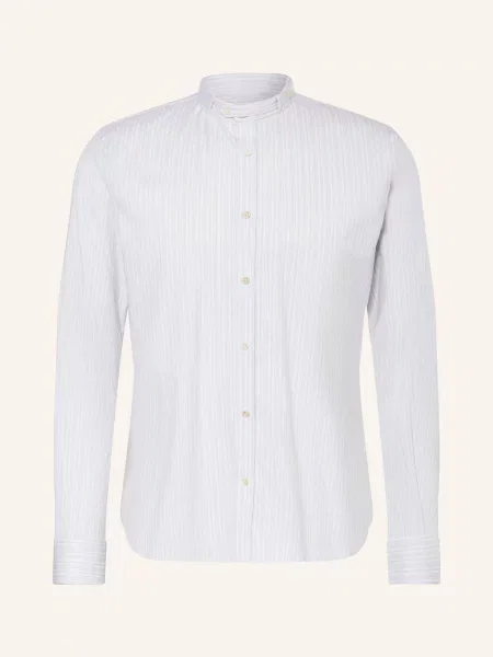 Gottseidank Krojová Košile Lenz Slim Fit Se Stojáčkem bílá/ světle šedá bílá