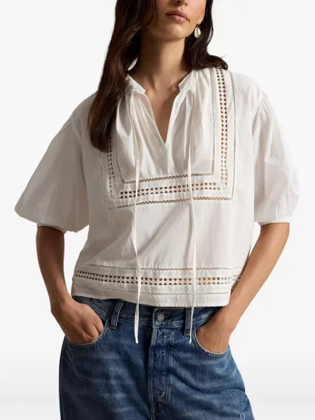 Μικρός πλεκτά σορτς Polo Ralph Lauren με κέντημα λευκό