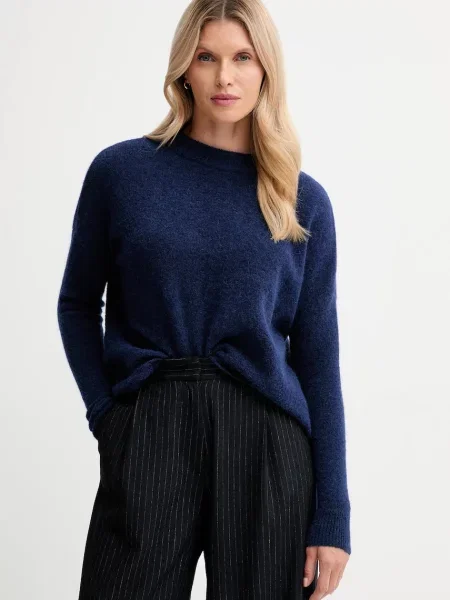 Svetr s příměsí alpakové vlny Sessun tmavomodrá