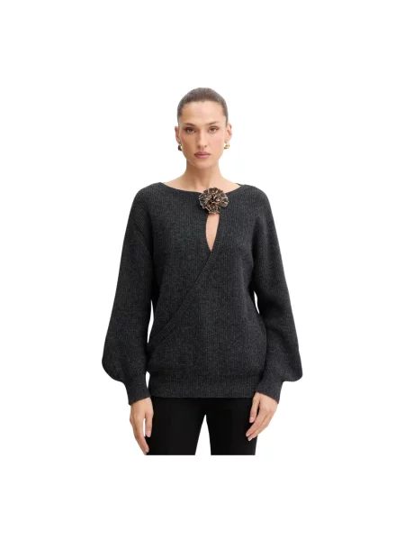 Sweter Simona Corsellini wełniany szary