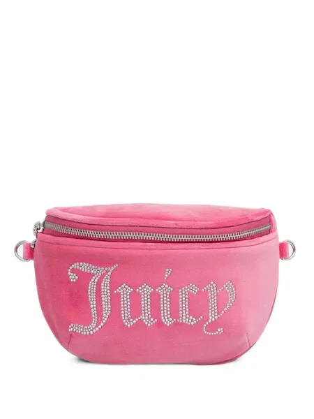 Stras curea Juicy Couture de catifea roz