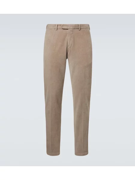 Pantaloni Thom Sweeney de catifea cord bej
