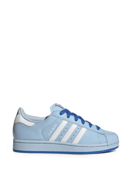 Велурени маратонки Adidas Superstar с връзки синьо
