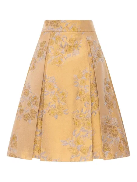 Fusta plisata Maliparmi cu model floral plisată auriu