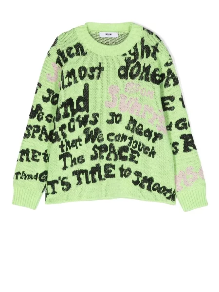 Sweter dziecięcy Msgm zielony