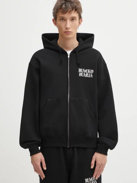 Dukserica Wacko Maria Heavy Weight s kapuljačom bez uzorka crna