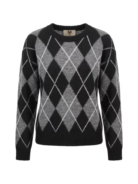 Pulover Aniye By cu model argyle negru