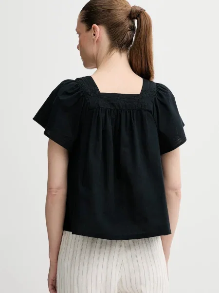 Halenka se lněnou směsí Levi's AMBRE BABYDOLL TANK hladká černá