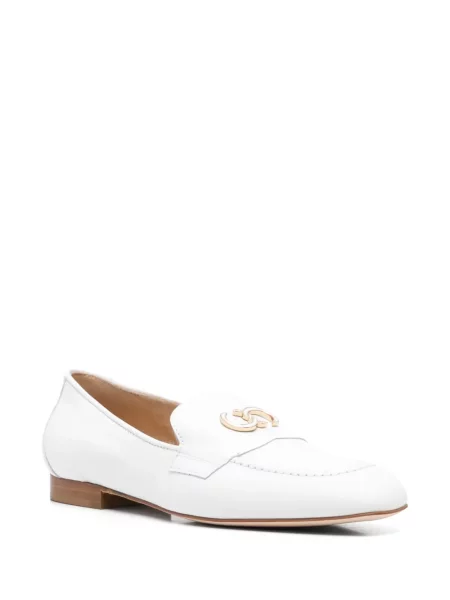 Pantofi loafer Casadei din piele alb