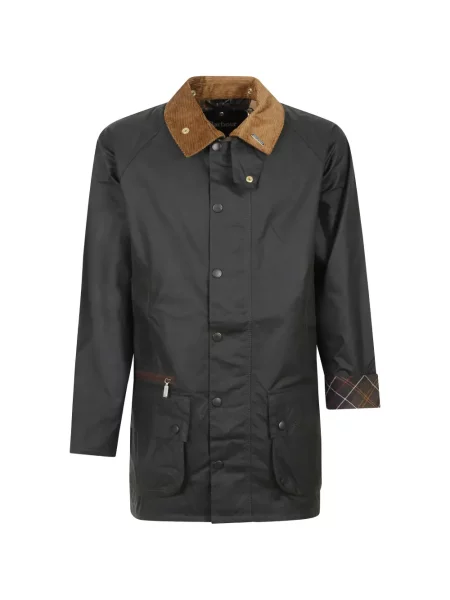 Gulerat palton Barbour de catifea cord verde