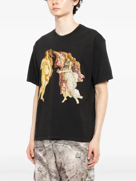 Tricou Melt cu imagine cu decolteu rotund negru