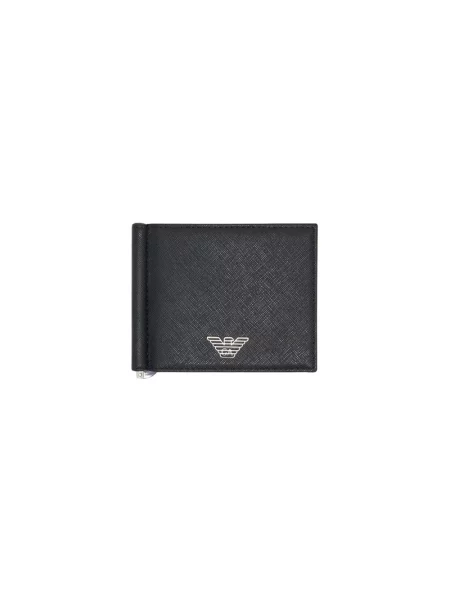 Portfel Emporio Armani skórzany czarny