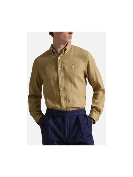 Lniana koszula Polo Ralph Lauren beżowa
