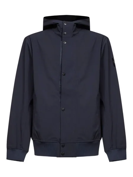 Geacă Stone Island cu glugă cu strasuri albastru