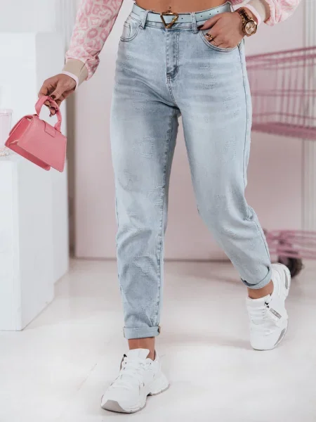 Spodnie jeansowe mom fit z paskiem LOVENOVA Dstreet