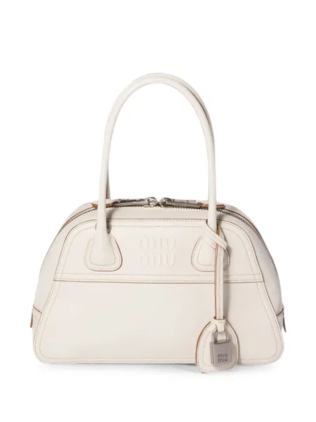 Geantă shopper Miu Miu alb