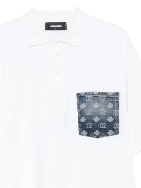 Tricou polo Dsquared2 alb