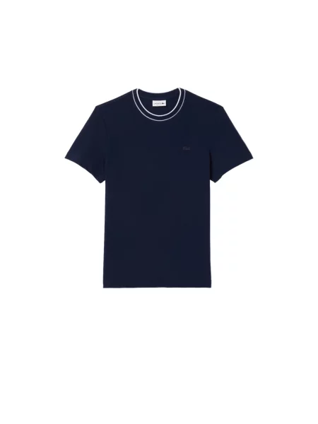 T-shirt o kroju regular fit z mieszanki bawełny Lacoste niebieska