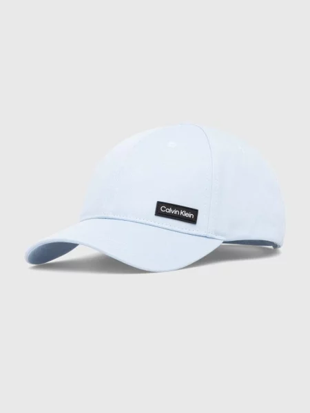 Шапка с козирка Calvin Klein с апликация синьо