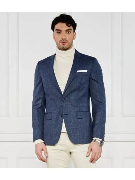 BOSS BLACK De lână sacou Hutson | cu adaos de in negru
