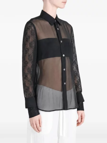 Cămașă Comme Des Garçons din dantelă negru