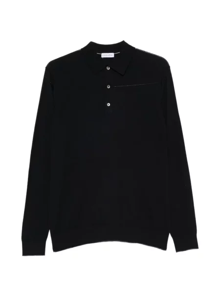 Lung tricou polo éphémère albastru