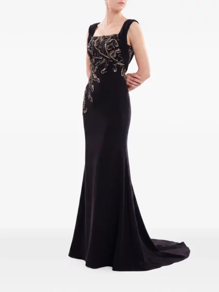 Rochie maxi Saiid Kobeisy din crep negru